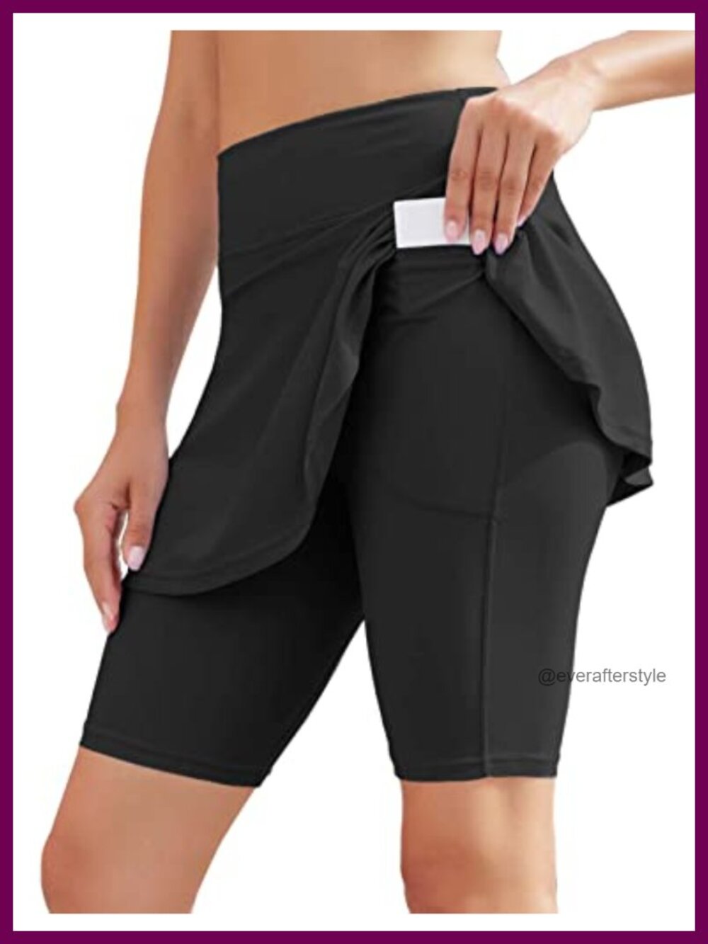 High Waist Swim Skort Skirted Bikini Bottom with Pockets